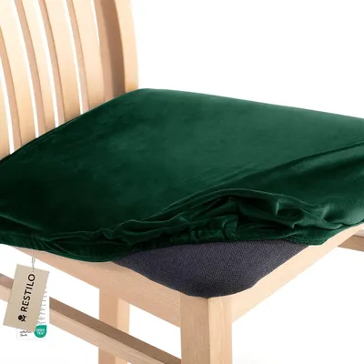 Produktbild von Stuhlhussen Stretch 40x40+5 cm schützender Stuhlbezug Universal Stuhlüberzug Hussen 1 Stück Dunkelgrün