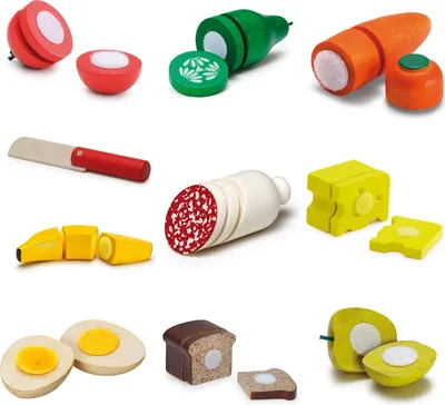 Produktbild von Erzi Kaufladenzubehör-Set zum Schneiden, 10-teilig