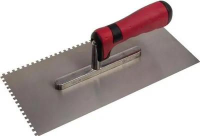 Produktbild von Glättekelle L.280mm B.130mm 2K-Griff Zahn 6x6 Bandstahl S.0,75mm STUBAI