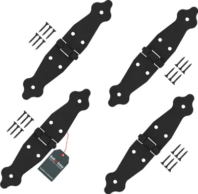 Produktbild von KOTARBAU® 4er Set Ladenband Türbänder 100 x 100 x 35 mm aus Pulverbeschichtetem Stahl Torscharnier Türband Schwarz Scharniere Klappbar Fensterscharnier Holztür Gartentor Scharnier Kistenband Torbeschl