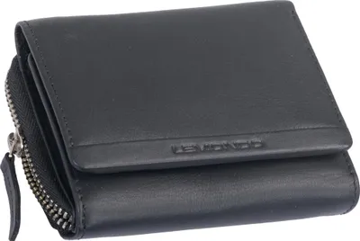 Produktbild von Damenbörse LEMONDO schwarz 12,5x10cm mit 8 Kreditkartenfächern und Sichtfenster