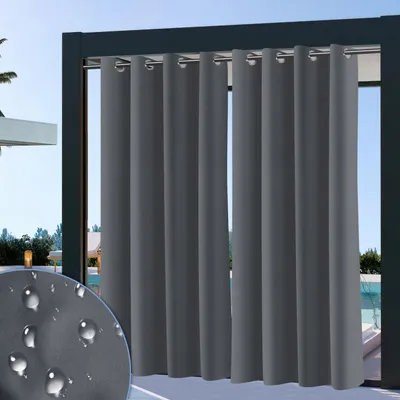 Immagine prodotto di TolleTour 1 pezzo tenda da esterno 132 x 213cm tende tende da esterno opache con occhielli, giardino patio balcone impermeabile, grigio scuro