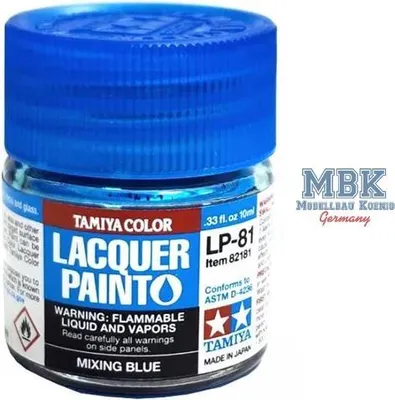 Produktbild von Tamiya 82181 - LP-81 Misch-Blau Leicht Transparent 10ml  - Neu