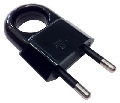 Produktbild von Flachstecker mit Halterung b/u Euro 10A/250V schwarz D.3104C