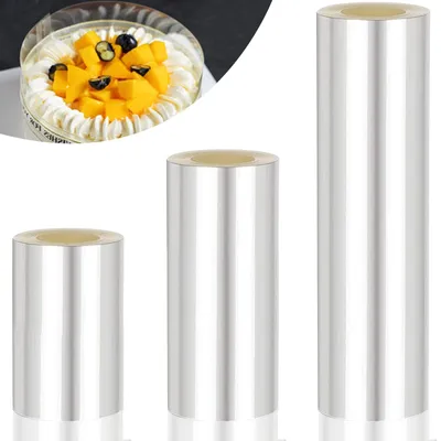 Tortenrandfolie 3 Rollen, 8/10/15 cm x 10 m, transparent