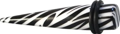 Produktbild von Ohr Expander aus Acryl mit Zebra-Muster, 4 mm