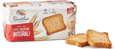 Produktbild von Gentilini Fette Biscottate Integrali Vollkorn-Zwieback Brot n reich an Ballaststoffen 100% Italienisches Produkt 175g