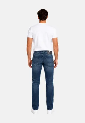 Produktbild von Replay Jeans aus Stretch-Denim mit Power Stretch, geradem Bein, mittlerer Taille, 5-Pocket-Style