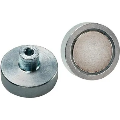 Produktbild von FORMAT NdFeB-Flachgreifer-Magnet mit Gewindebuchse 32 x 7,0 / 15,5mm, Durchmesser (Ø):13 mm, Magnethöhe h:4,5 mm