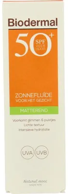Productafbeelding van Biodermal Zon fluid matterende zonnefluide SPF50+ (40 ml)