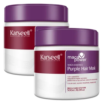 Immagine prodotto di Purple Maschera per capelli Trattamento per capelli biondi, decolorati e grigi Karseell, 2x 500 ml