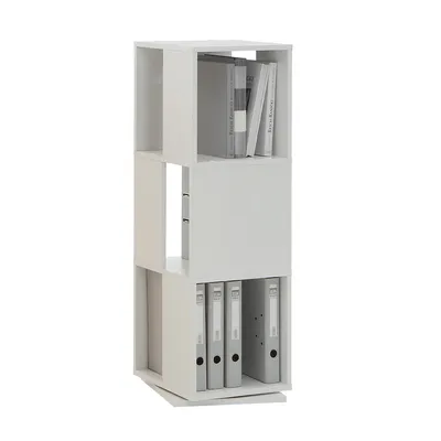 Produktbild von FMD Möbel TOWER Drehbares Regal mit 3 Ebenen, weiß, 291-001