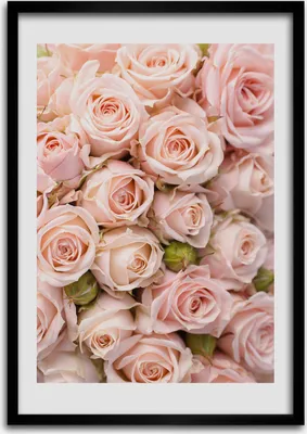 Produktbild von Bild - Bilderrahmen - 50 cm x 70 cm - MDF - Rahmen - Wandkunst Blumenstrauß aus Rosen