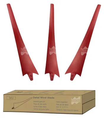 Obrázok produktu pre Lopatka veterného turbína, aerodynamický dizajn, odolné uhlíkové vlákno, červená farba, 3-lopatková