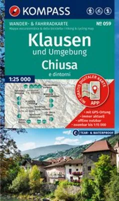 Obrázek produktu pro KOMPASS Turistická mapa 059 Klausen und Umgebung / Chiusa e dintorni 1:25 000