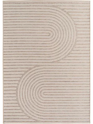 Produktbild von Villa Möbel Desida Indoor Outdoor Teppich Wetterfest 3D Optik Wohnzimmer Küchen Terrasse , Farbe:Beige, Grösse:280x370 cm