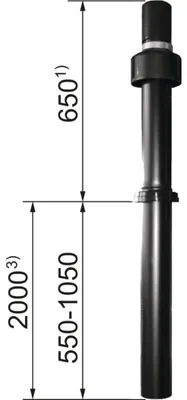 Zdjęcie produktu dla Zestaw przyłączeniowy Wolf DN60/100, długość 2650 mm, czarny