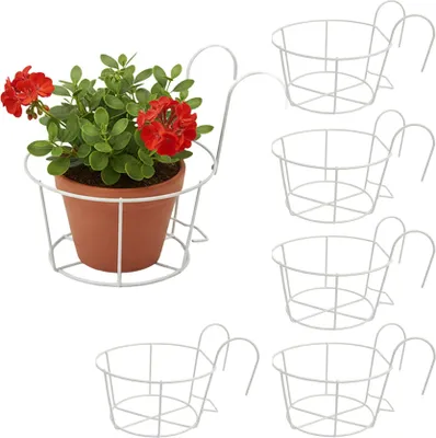 Immagine prodotto di Set di 6 fioriere sospese con ganci per balcone