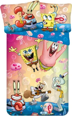Produktbild von SpongeBob Schwammkopf Party Bettwäschebezug 140×200cm Mikrofaser