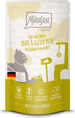 Immagine prodotto di MjAMjAM Cat - Pasti deliziosi in busta 12x125g | Anatra e tacchino