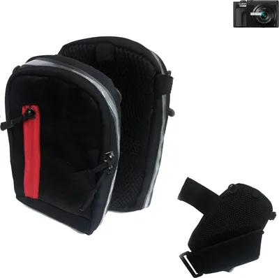 Produktbild von K-S-Trade Fototasche Kameratasche Gürteltasche Schutz Hülle kompatibel mit Panasonic Lumix DC-TZ91 Case bag Stoßfest Holster schwarz 1x