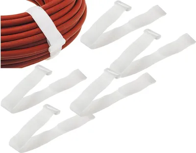 Produktbild von Kabelbinder Klettband mit Öse 30cm lang Weiß