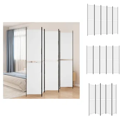 Obrázok produktu pre vidaXL 5-dielny paraván biely 250x220 cm látka - deliaca stena