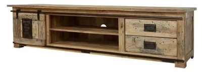 Immagine prodotto di MASSIVMOEBEL24 | mobile TV in legno di Mango 200x55x50 mango naturale laccato RAILWAY #136