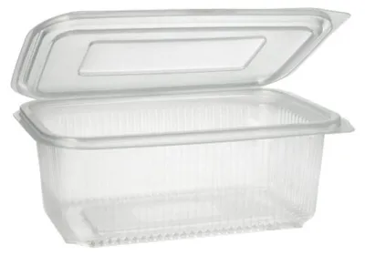 Produktbild von Starpak 50 Verpackungsbecher mit Klappdeckeln, PP rechteckig 1000 ml 7,4 cm x 13,1 cm x 19,1 cm transparent | Folie (50 Stück)