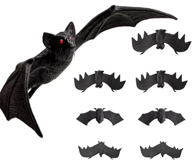 Productafbeelding van 8 Stuks Halloween Decoratie met 3D Vleermuizen voor Binnen en Buiten