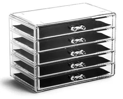 Productafbeelding van BINO Make-up organizer uit acryl, "The Manhattan Series", met 5 lades