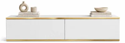 Produktbild von MOBAE AURA 135 TV Lowboard 135 cm Weiß Fernsehschrank modern TV Möbel Wohnzimmer mit Stauraum minimalistisches Design