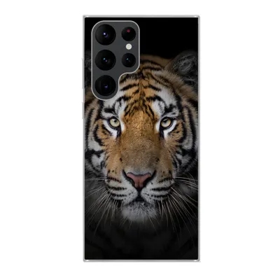 Produktbild von MuchoWow® Handyhülle Schutzhülle Hülle für Samsung Galaxy S22 Ultra Tiger - Wildtiere - Porträt - Schwarz - Tiere Silikon Softcase Handy Hülle - Abbildung