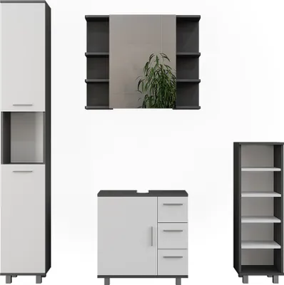Obrázek produktu pro Koupelnový nábytek Vicco Ilias Antracitová/bílá 4 díly, Model 55513