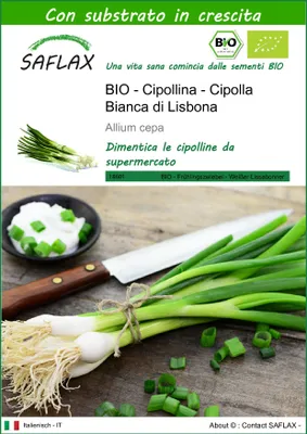 Immagine prodotto di SAFLAX  -- Cipollina - Cipolla Bianca di Lisbona  - 150 semi - Con substrato - Allium