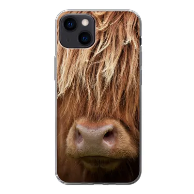 Produktbild von MuchoWow® Handyhülle Schutzhülle Hülle für iPhone 13 Schottischer Highlander - Nase - Haare Silikon Softcase Handy Hülle - Karteninhaber