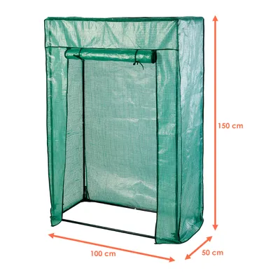 Obrázek produktu pro Skleník na rajčata s kovovým rámem + PE fólie - zelený - 100x50x150cm