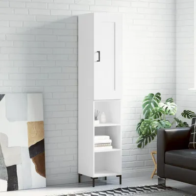 Obrázek produktu pro vidaXL Highboard White 34,5x34x180 cm výrobek z odvozeného dřeva
