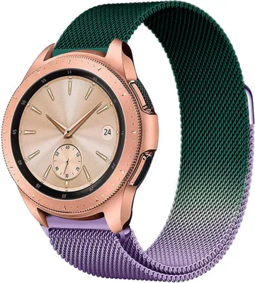 Produktbild von Strap-it Milanese Armband - Kompatibel mit Samsung Galaxy Watch Armband 42mm Edelstahl Armband mit Magnetverschluss - Ersatzarmband - Hochwertiges Material - für Smartwatch 20mm Armband Grün