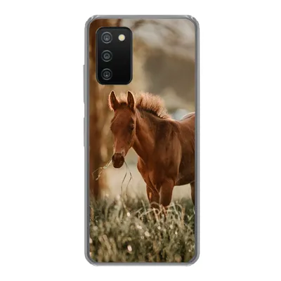 Produktbild von MuchoWow® Handyhülle Schutzhülle Hülle für Samsung Galaxy A03s Pferd - Licht - Wiese Silikon Softcase Handy Hülle - Schutz