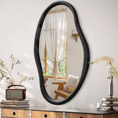 Produktbild von Solidchoice – Unregelmäßige Wandspiegel mit Holzrahmen zur Dekoration