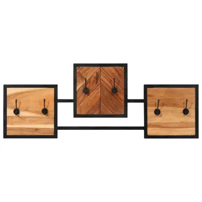Obrázek produktu pro Nástěnný věšák 90x1x35 cm z masivního dřeva akácie a železa