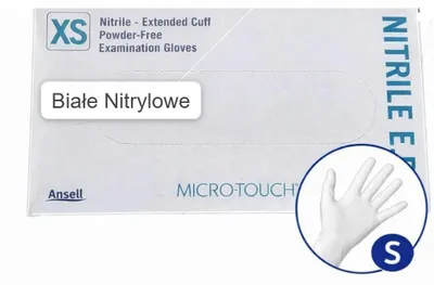 Obrázok produktu pre Jednorazové Rukavice Ansell ANSELL Microtouch Nitril Biela Veľkosť XS 200 Ks