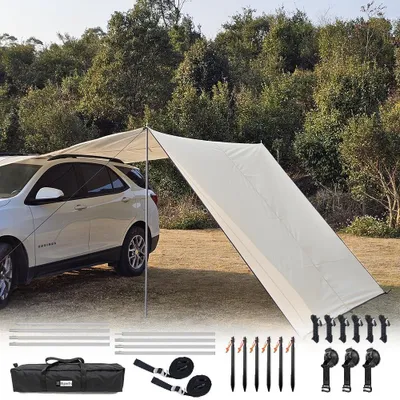 Zdjęcie produktu dla Namiot samochodowy 3 x 5 m - Przenośny dach przeciwsłoneczny - Wodoodporny - Ochrona UV50+