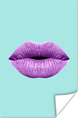 Produktbild von MuchoWow® Poster Lippen - Pastell - Lila 20x30 cm - Papierdruck
