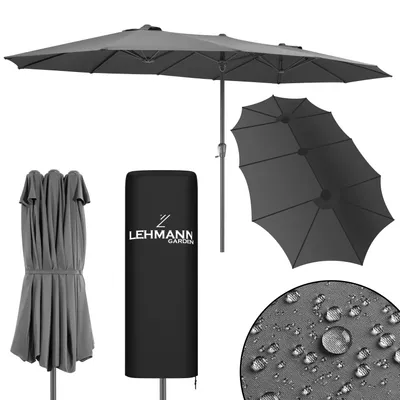 Zdjęcie produktu dla Parasol Ogrodowy Podwójny Double duży XXL 4.5m Lehmann Haven UV80+ Solidny Wytrzymały na 12 osób