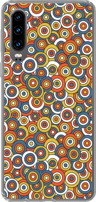 Produktbild von MuchoWow® Handyhülle Schutzhülle Hülle für Telefoonhoesje Huawei P30 Muster - Retro - Kreis Silikon Softcase Handy Hülle - Kartenbesitzer