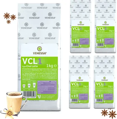 Produktbild von VENESSA VCL1 Chai Latte 5 x 1kg Vorteilspack - Löslich - Instant Milchtee Extrakt aus Schwarztee mit angenehmer Süße - Instantteepulver für Automaten