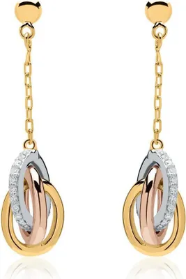 Produktbild von Ohrstecker aus 14K Gold tricolor Diamanten