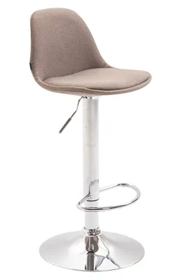 Produktbild von CLP Barhocker Kiel Stoff höhenverstellbar und drehbar taupe Gestell Farbe chrom